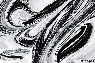 abstract background, white and black mineral oil paint on water (fotótapéta) - vászonkép, falikép otthonra és irodába