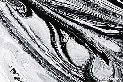 abstract background, white and black mineral oil paint on water (bögre) - vászonkép, falikép otthonra és irodába