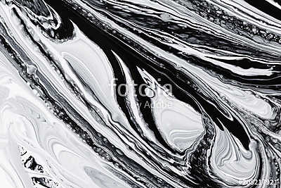 abstract background, white and black mineral oil paint on water (fotótapéta) - vászonkép, falikép otthonra és irodába