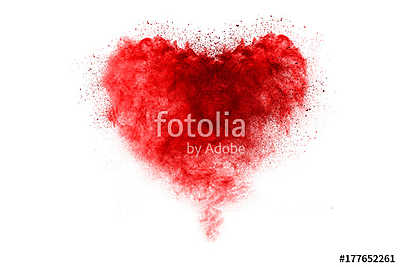 Explosion of colored powder isolated on white background. (bögre) - vászonkép, falikép otthonra és irodába