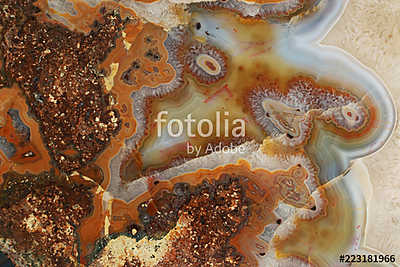 Macro photo of agate or polished gemstone quartz surface (keretezett kép) - vászonkép, falikép otthonra és irodába