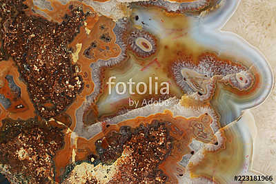 Macro photo of agate or polished gemstone quartz surface (többrészes kép) - vászonkép, falikép otthonra és irodába