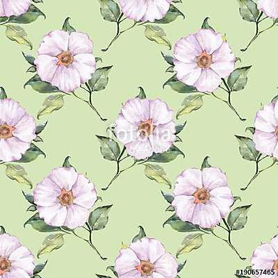 Floral seamless pattern 4. Watercolor background with white flow (bögre) - vászonkép, falikép otthonra és irodába