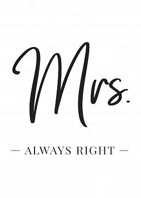 Mrs. always Right - dupla kép - vászonkép, falikép otthonra és irodába