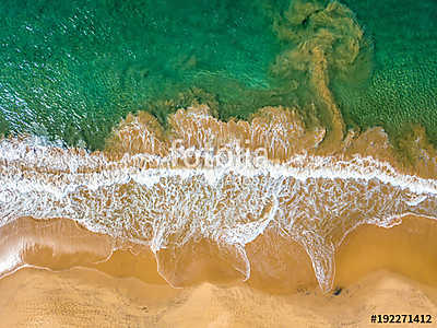 Tropical landscape of beach and sea (keretezett kép) - vászonkép, falikép otthonra és irodába