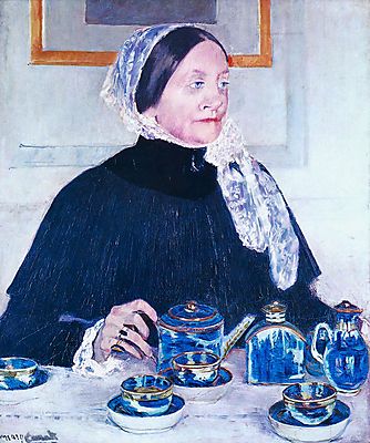 Hölgy az asztalnál (poszter) - vászonkép, falikép otthonra és irodába