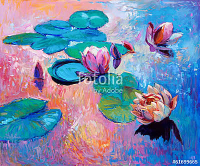 water lilies (poszter) - vászonkép, falikép otthonra és irodába