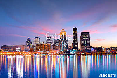 View of  Skyline downtown Louisville (többrészes kép) - vászonkép, falikép otthonra és irodába