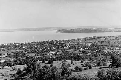 Balatonfüred látképe (1956) (fotótapéta) - vászonkép, falikép otthonra és irodába