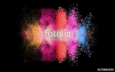 Splash of colorful powder over black background. (fotótapéta) - vászonkép, falikép otthonra és irodába