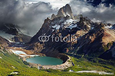 Mount Fitz Roy, Patagonia, Argentína (bögre) - vászonkép, falikép otthonra és irodába