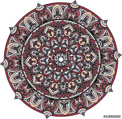 Vector vintage mandala ornament (bögre) - vászonkép, falikép otthonra és irodába