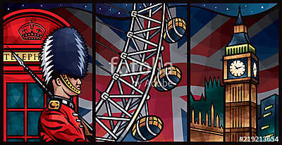 London (keretezett kép) - vászonkép, falikép otthonra és irodába