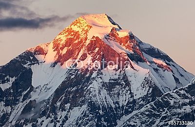 Dhaulagiri-nepáli hegyi panorámás kilátás (vászonkép óra) - vászonkép, falikép otthonra és irodába