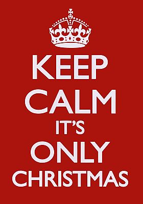 Keep Calm - It's Only Chrismtas (keretezett kép) - vászonkép, falikép otthonra és irodába