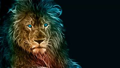 Fantasy digital art of a lion (poszter) - vászonkép, falikép otthonra és irodába