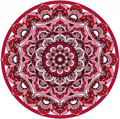 Vector decorative red mandala ornament (fotótapéta) - vászonkép, falikép otthonra és irodába