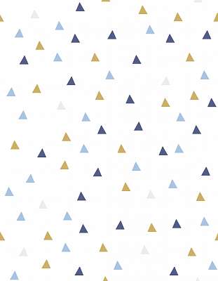 Kék-sárga háromszögek tapétaminta (fotótapéta) - vászonkép, falikép otthonra és irodába