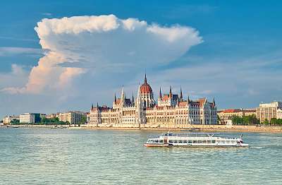 Budapest, a Parlament épülete, tónusos kép (bögre) - vászonkép, falikép otthonra és irodába