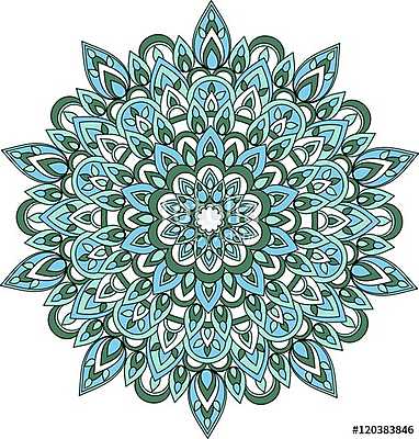 Vector blue and green mandala illustration. (fotótapéta) - vászonkép, falikép otthonra és irodába