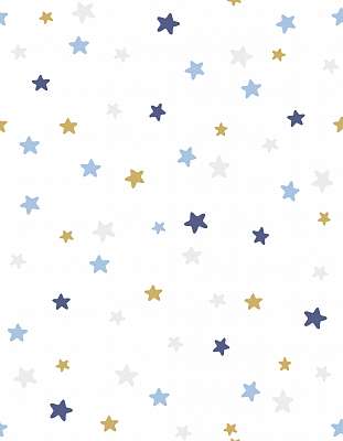 Kék-sárga csillagok tapétaminta (keretezett kép) - vászonkép, falikép otthonra és irodába