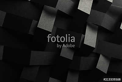 Macro image of black braided stripes in geometric composition, 3D illustration, abstract background (bögre) - vászonkép, falikép otthonra és irodába