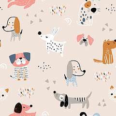 Mindenféle kutyus tapétaminta (poszter) - vászonkép, falikép otthonra és irodába