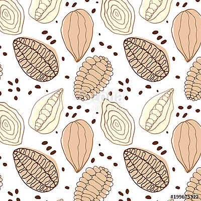 doodle cocoa  pattern (keretezett kép) - vászonkép, falikép otthonra és irodába