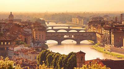 Ponte Vecchio madártávlatból, Firenze (fotótapéta) - vászonkép, falikép otthonra és irodába