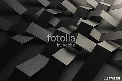 Composition abstract of geometric shapes, dark background (keretezett kép) - vászonkép, falikép otthonra és irodába