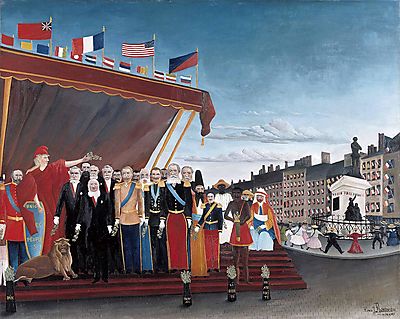Külföldi hatalmak képviselői köszöntik a Köztársaságot (keretezett kép) - vászonkép, falikép otthonra és irodába