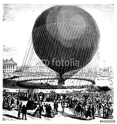 Helium ballon szenzáció a 18 században (bögre) - vászonkép, falikép otthonra és irodába