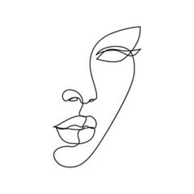 Absztrakt női arc (vonalrajz, line art) (bögre) - vászonkép, falikép otthonra és irodába
