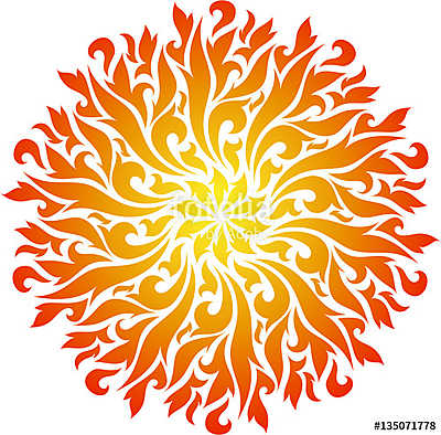 Vector abstract decorative fire mandala (bögre) - vászonkép, falikép otthonra és irodába