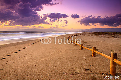 Sunset strand (keretezett kép) - vászonkép, falikép otthonra és irodába