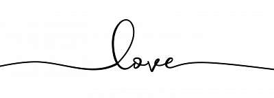 Love felirat egy vonalból (vonalrajz, line art) (többrészes kép) - vászonkép, falikép otthonra és irodába