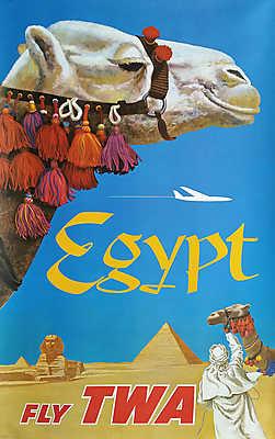 Fly TWA - Egyiptom (keretezett kép) - vászonkép, falikép otthonra és irodába