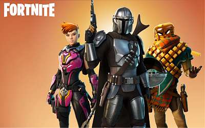 Fortnite – The Mandalorian (40:25) + logo (többrészes kép) - vászonkép, falikép otthonra és irodába