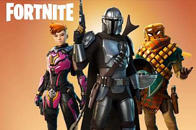 Fortnite – The Mandalorian (6:4) + logo (többrészes kép) - vászonkép, falikép otthonra és irodába