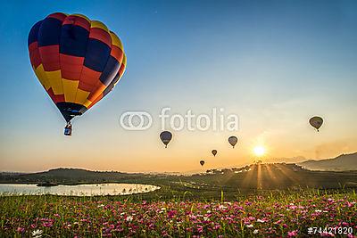 Hőlégballon fesztivál (poszter) - vászonkép, falikép otthonra és irodába