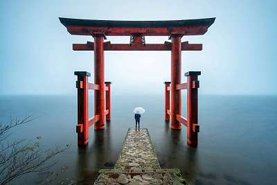 Hakone szentély Japánban (bögre) - vászonkép, falikép otthonra és irodába