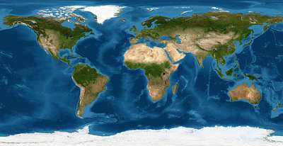 A Föld kiterített nézete az űrből (keretezett kép) - vászonkép, falikép otthonra és irodába