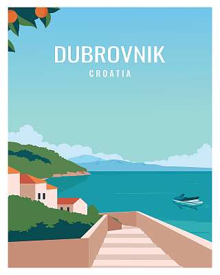 Dubrovnik poszter (fotótapéta) - vászonkép, falikép otthonra és irodába