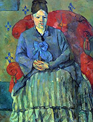 Portré Cézanne asszonyságról a piros fotelban (bögre) - vászonkép, falikép otthonra és irodába