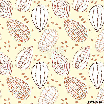 doodle vanilla cocoa pattern (poszter) - vászonkép, falikép otthonra és irodába