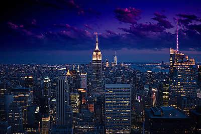 New York City - Éjszakai fények (fotótapéta) - vászonkép, falikép otthonra és irodába
