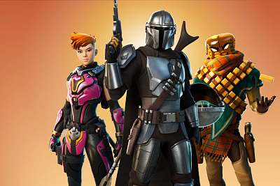 Fortnite – The Mandalorian (6:4) + logo (keretezett kép) - vászonkép, falikép otthonra és irodába