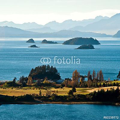 Nahuel Huapi-tó, Bariloche, Patagonia Argentína (keretezett kép) - vászonkép, falikép otthonra és irodába