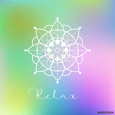 Relax vector illustration with mandala on colorful background (bögre) - vászonkép, falikép otthonra és irodába