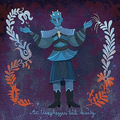 Az üveghegyen túli király (The Night King) (többrészes kép) - vászonkép, falikép otthonra és irodába